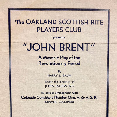 Program, Oakland Scottish Rite Players Play Flyer: "John Brent"