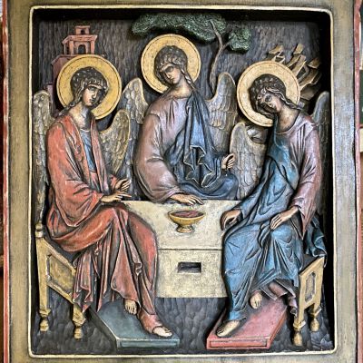 Z001d Rublev OT Trinity Carved in Wood