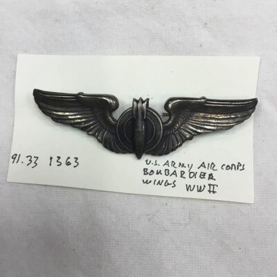 91.33.1363 US Army Air Corps Bombardier Wings WWII