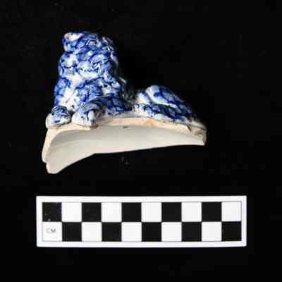 Transfer Printed Lion Lid Handle