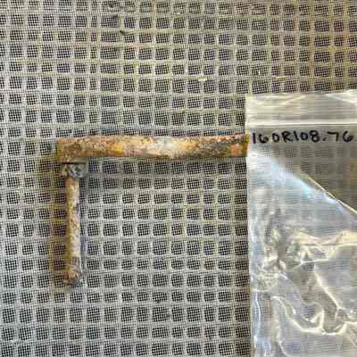 Curved metal handle