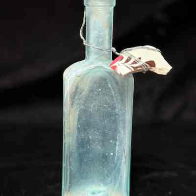 Glass Vessel 3 Light Blue Medicine Bottle