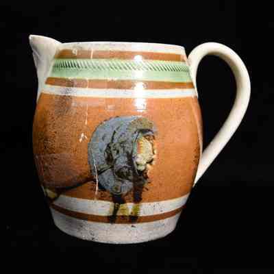Patch of discolored glaze