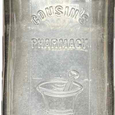 Glass Vessel 5 Colorless Medicine Bottle