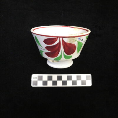 Polychrome Hand-Painted Whiteware Cup