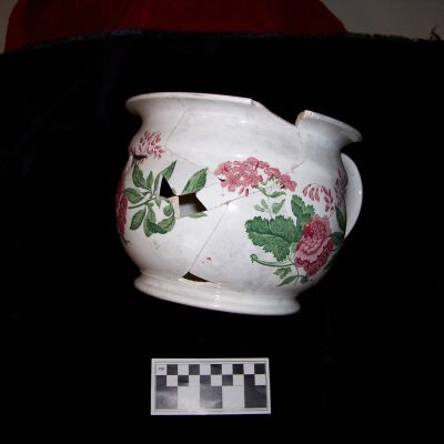 Chamber Pot: Multi-Colored Transfer Print