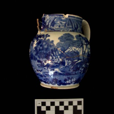 Jug: Blue Transfer-Printed Pearlware