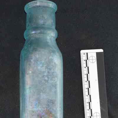 Aqua Glass Rectangular Bottle