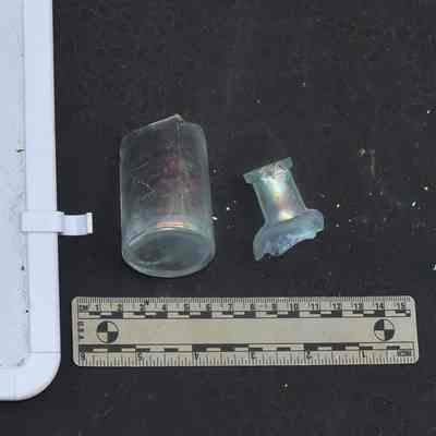 Glass 3.29 Pale Blue Green Cylindrical Bottle