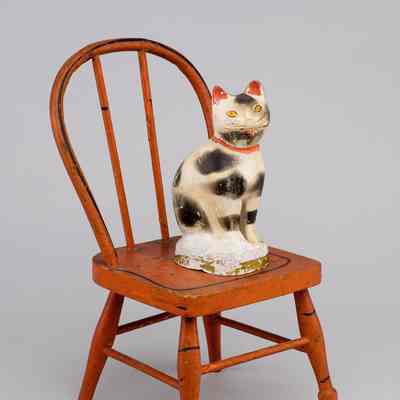 Chalkware cat, probably Pennsylvania, 1850-1900