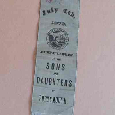 Commemorative ribbon (Return of the Sons and Daughters of Portsmouth), 1873