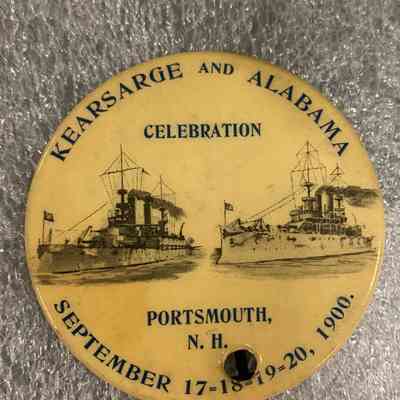 Pin ("Kearsarge and Alabama / Celebration"), 1900