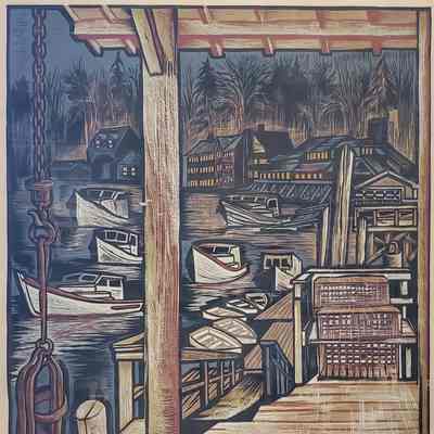 Don Gorvett, Woodcut (November Light in the Cove), 1993