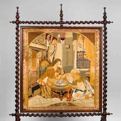 Fire screen, probably Portsmouth, 1875-90