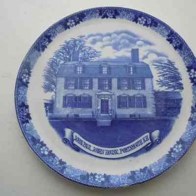 A.F. Redden (retailer), W. Adams & Sons (makers), souvenir plate (John Paul Jones House), Tunstall, England, ca. 1930