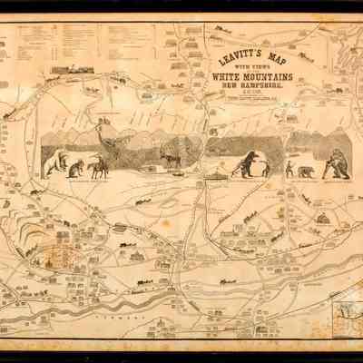 Victor Leavitt (publisher), Map with View of the White Mountains, Lancaster, N.H., 1888