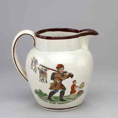 Pitcher (Battle of Moscow), Staffordshire, England, ca. 1820