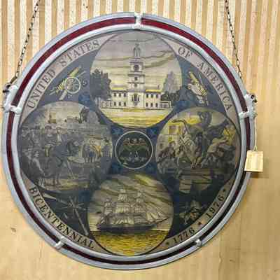 Stained-glass hanging roundel, America, ca. 1976