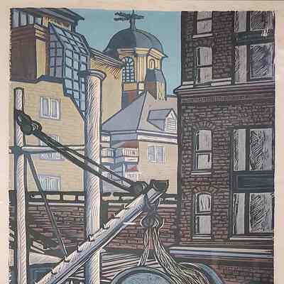 Don Gorvett, Woodcut (Harbor Place, Portsmouth), 1993