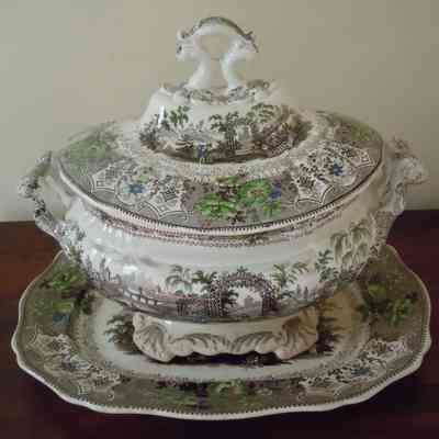 Davenport Pottery, platter (for tureen), Longport, England, 1836-66