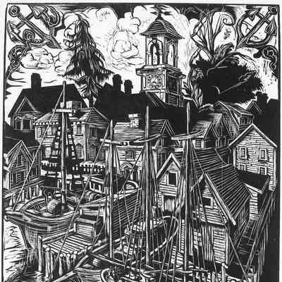 Don Gorvett, Woodcut (The Marcy Pelligrew Shipyard, Strawbery Banke), 2003