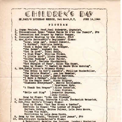 St. Paul's Childrens Day Program, 1946