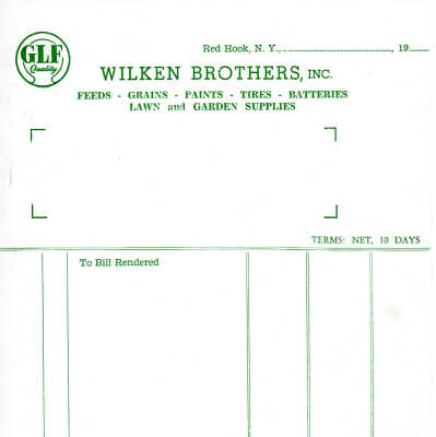 Wilken Brothers Blank Invoice/Statement Forms