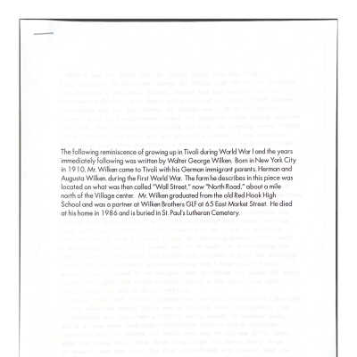 note from Bill Wilken