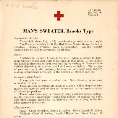 Man's Sweater, Brooks Type - 1941