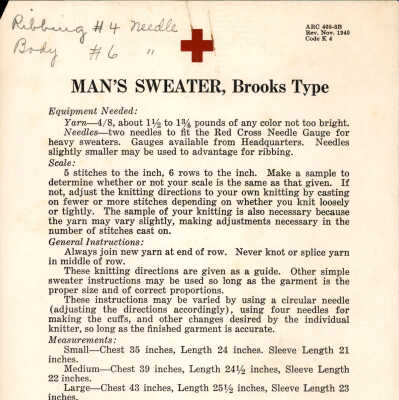 Man's Sweater, Brooks Type - 1940