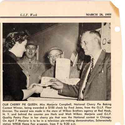 News clipping, Marjorie Campbell, 1955