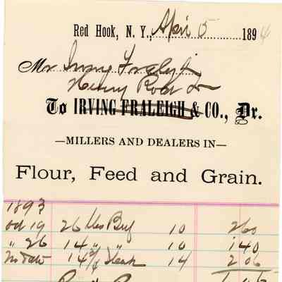 Irving Fraleigh & Henry Roth Receipt 1894