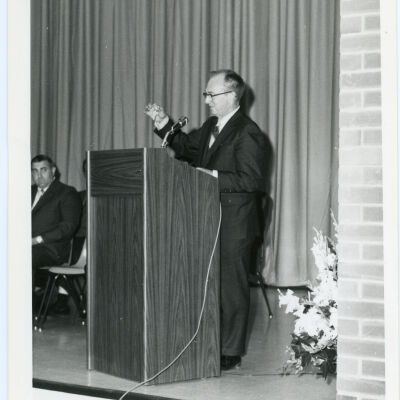Dr. George F. Michael, Sr. at the podium