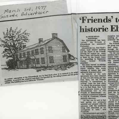 Clipping, Elmendorph Inn purchase, 1977