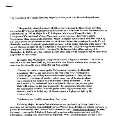 Historical Significance Summary of Massena Property