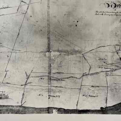 1813 Map of mansion and property of Robert L. Livingston (Clermont)