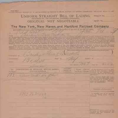 Railroad Bill Of Lading, 1929