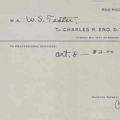 Charles R. Eno Teator Receipt 1913