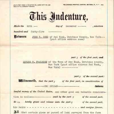 1945 Deed John T. Bond to Irving P. Fraleigh