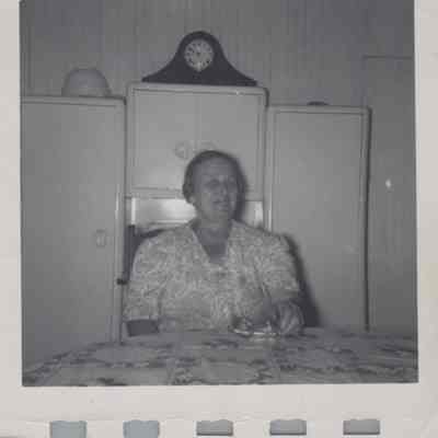 Elizabeth Riddleburgh in her kitchen, 1950