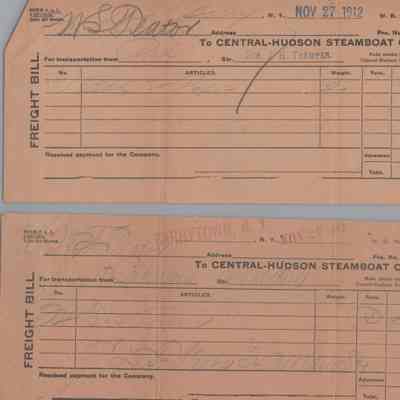 Invoice from the Central-Hudson Steamboat Co., Dr., 1912