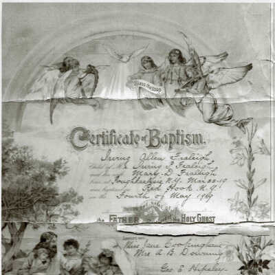Certificate of baptism, Irving A. Fraleigh, 1909