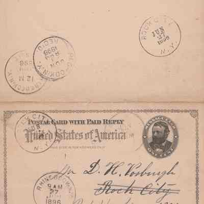 D. H. Vosburgh Postcard Jun, 1896