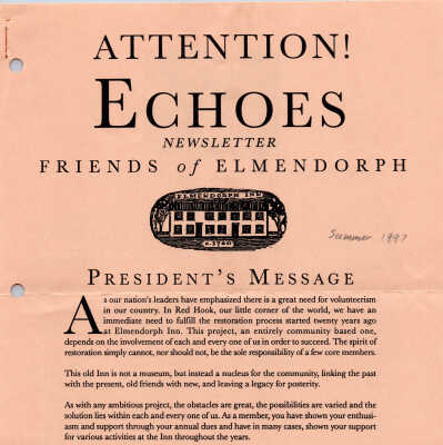 FOE Newsletter Echoes, Summer 1997
