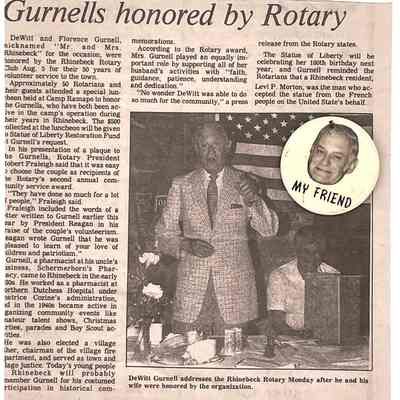 DeWitt Gurnells Clipping and Button