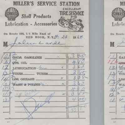 Miller's Service Station Receipts, 1964