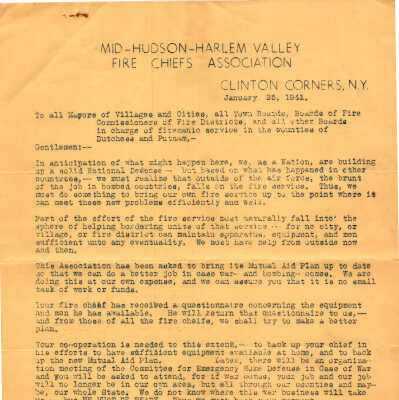 Mid-Hudson-Harlem Valley Fire Chiefs Association News Letter