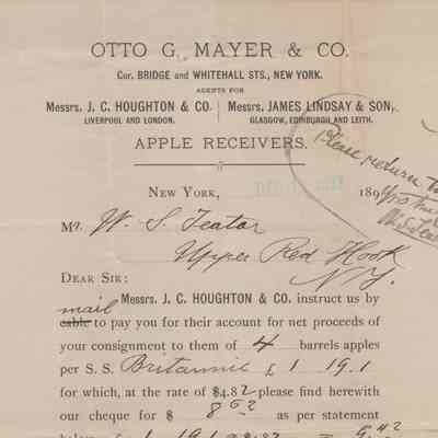 Otto G. Mayer & Co. 1897 Receipt