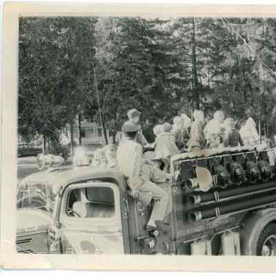 Schoolchildren on Red Hook Fire Department truck