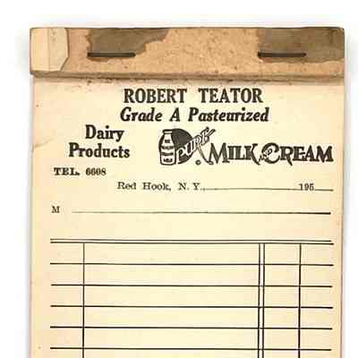 Teator Dairy Blank Invoice Pad - c1950